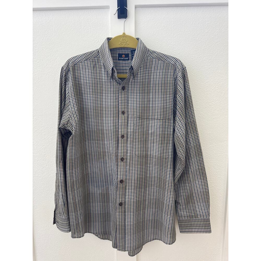 Puritan Men's Plaid Button Down Size M